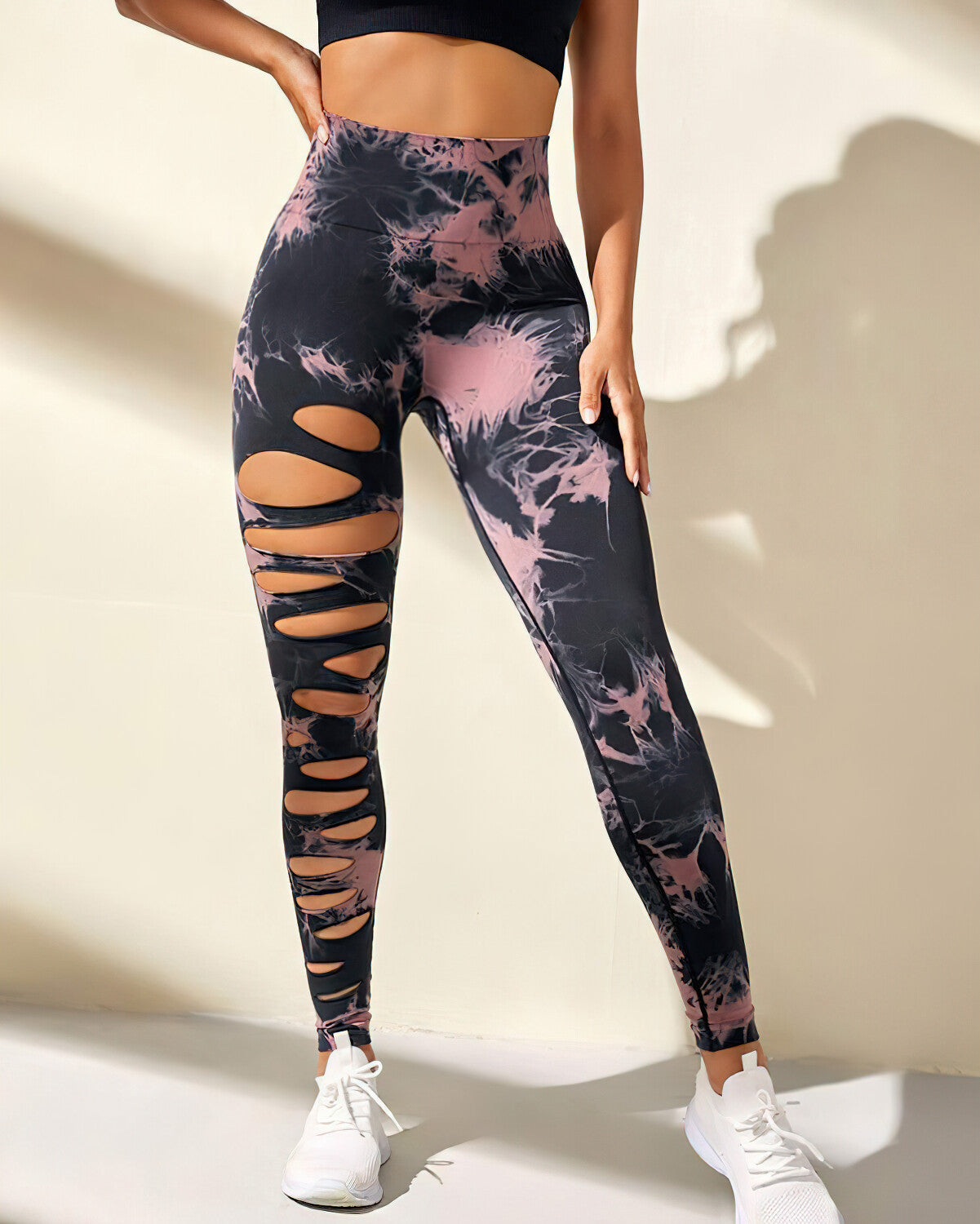Halle Seamless Scrunch Leggings - Black Pink – Amelia Activewear