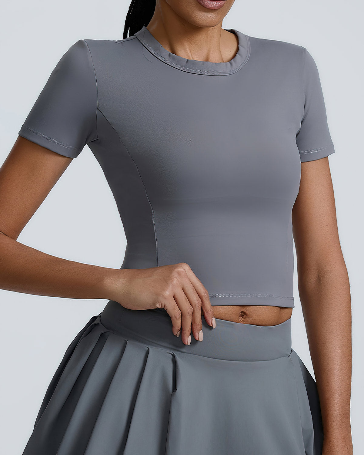 AMAL CROP TOP WOMEN TAUPE GRAY