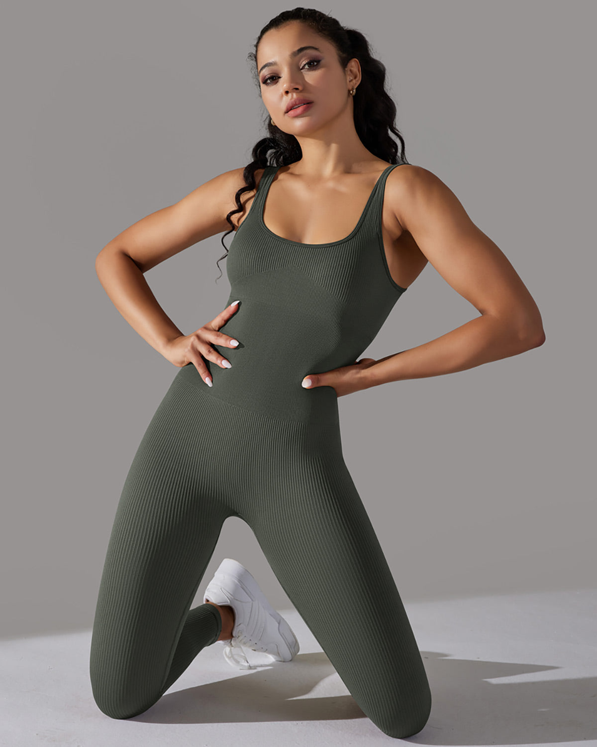 Veda Seamless Jumpsuit - Olive – Amelia Activewear
