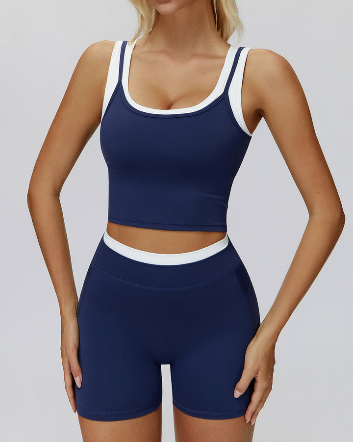 Alessia Crop Top - Navy