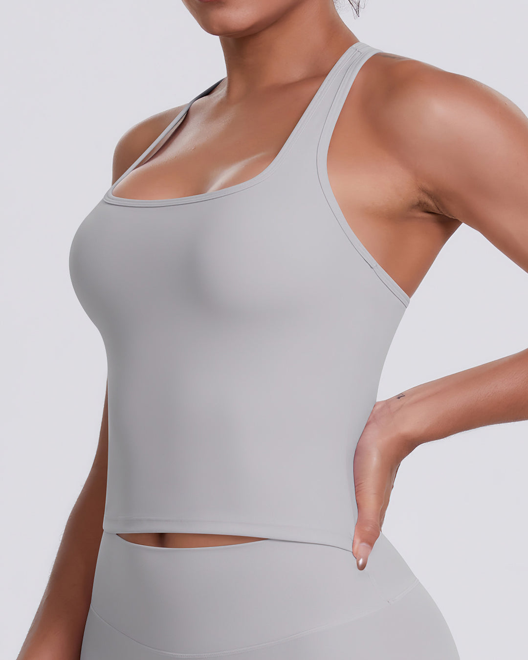 Alina Crop Top - Light Grey