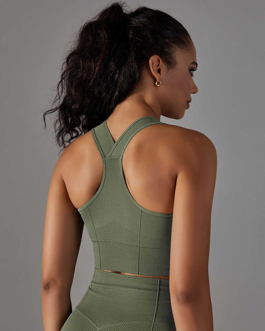 Alodia Racerback Sports Bra - Army Green