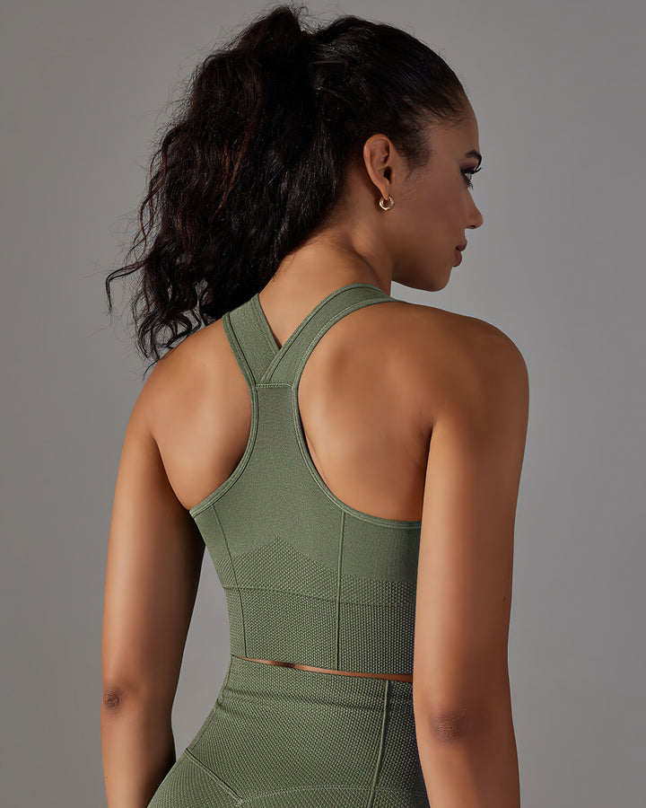 Alodia Racerback Sports Bra - Army Green