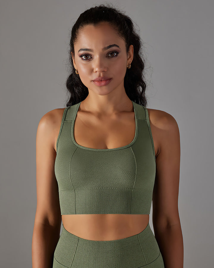 Alodia Racerback Sports Bra - Army Green