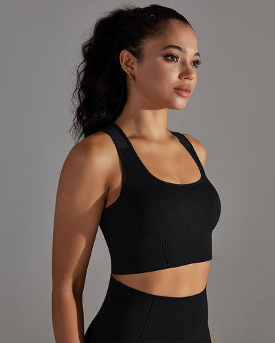 Alodia Racerback Sports Bra - Black