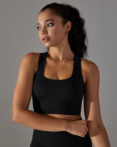 Alodia Racerback Sports Bra - Black