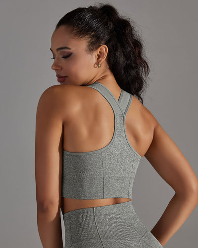 Alodia Racerback Sports Bra - Grey