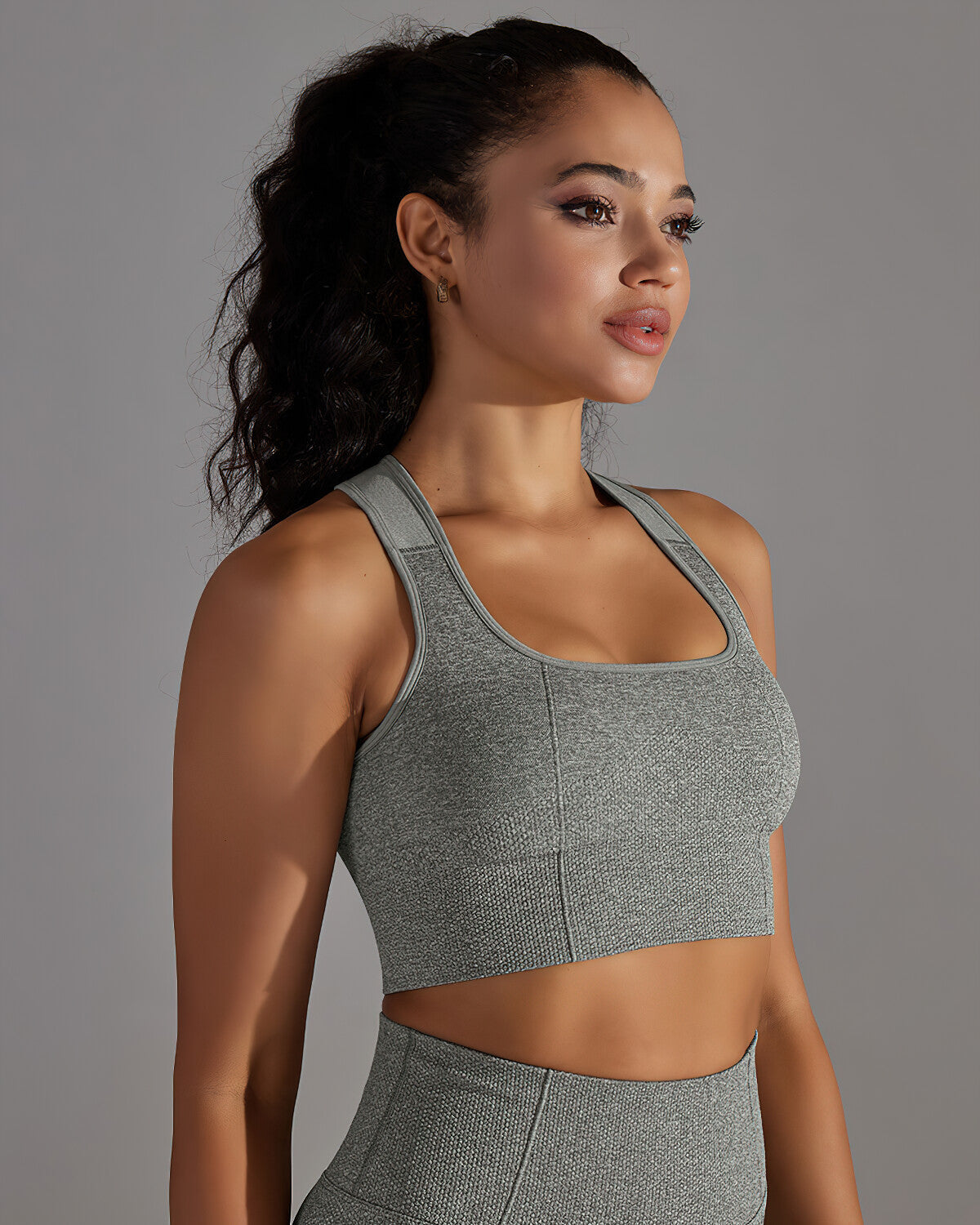 Alodia Racerback Sports Bra - Grey