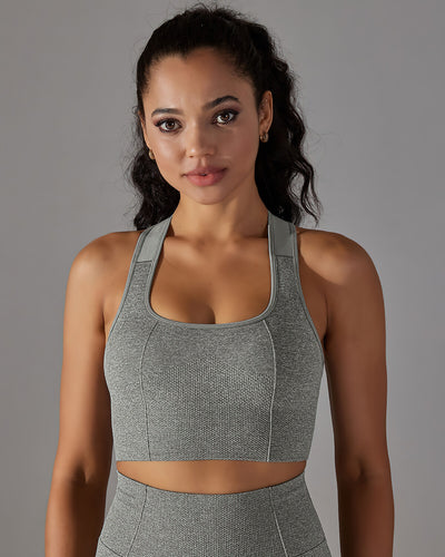 Alodia Racerback Sports Bra - Grey