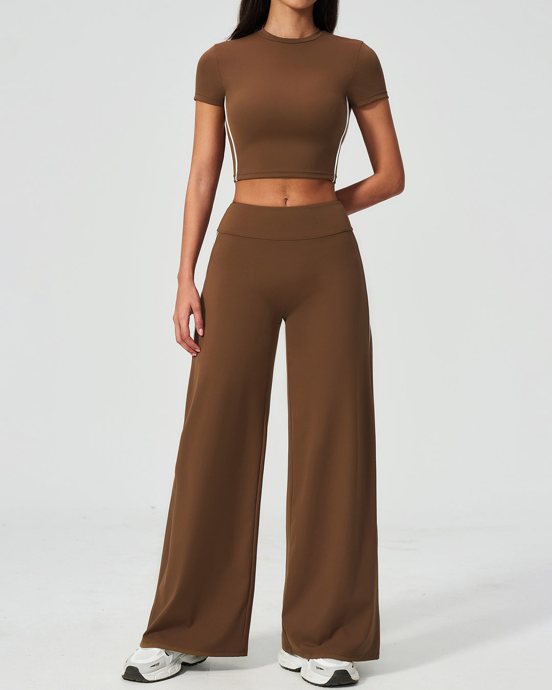 Alora Crop Tee - Brown