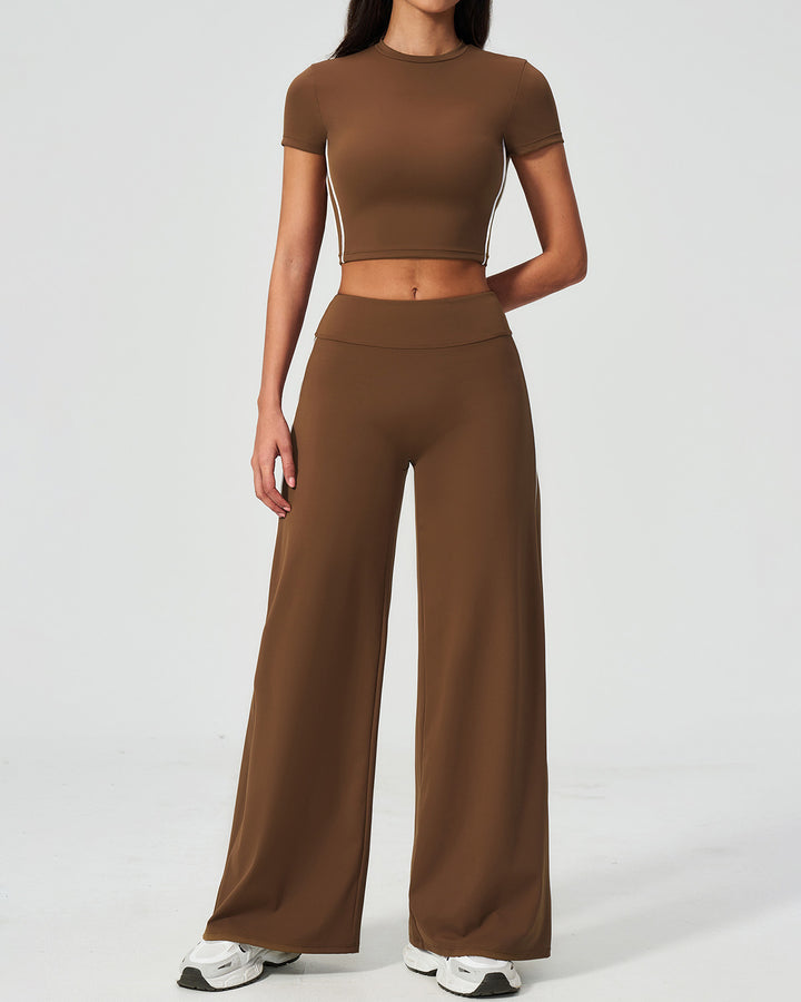 Alora Crop Tee - Brown