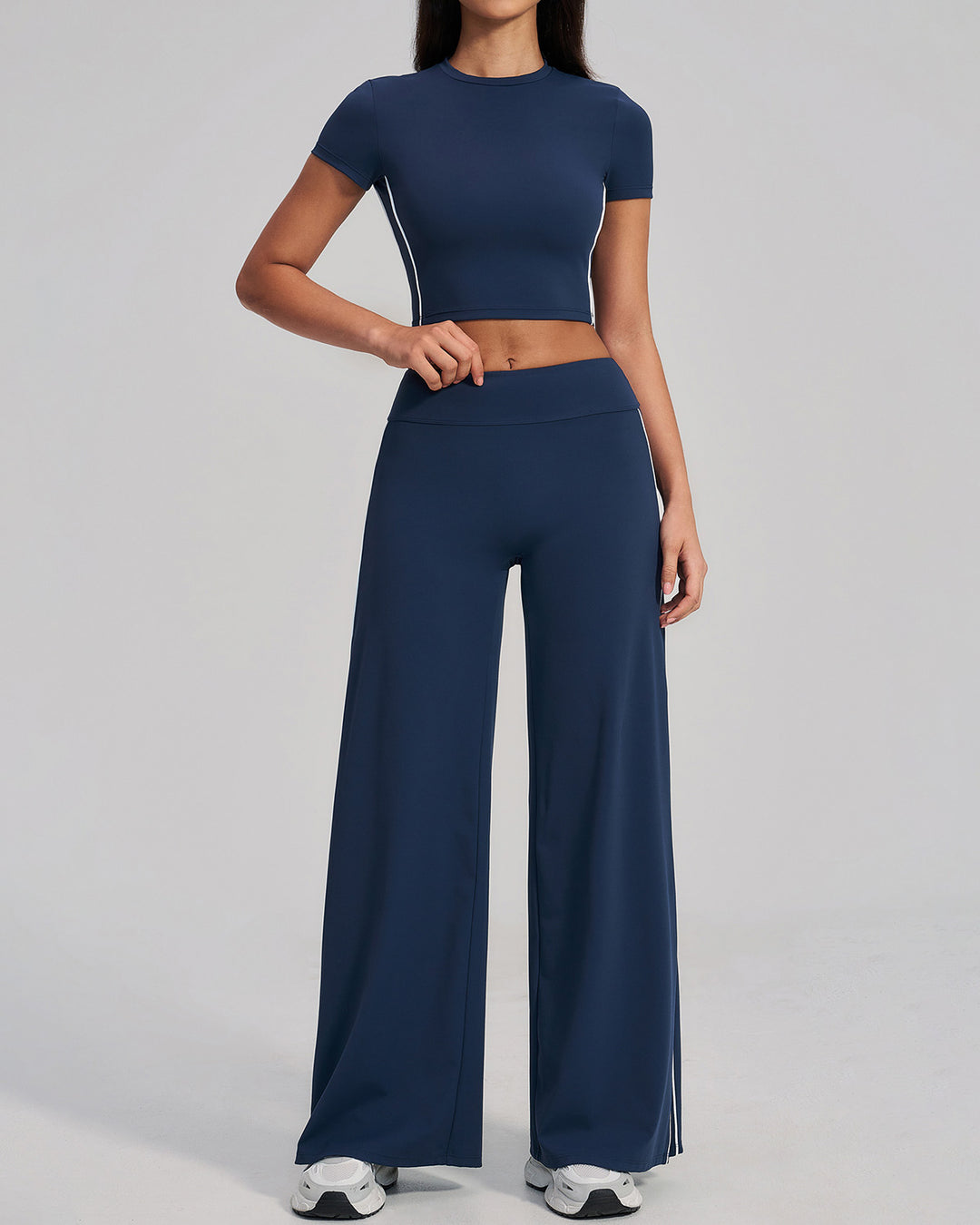 Alora Crop Tee - Navy