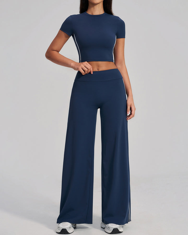 Alora Crop Tee - Navy