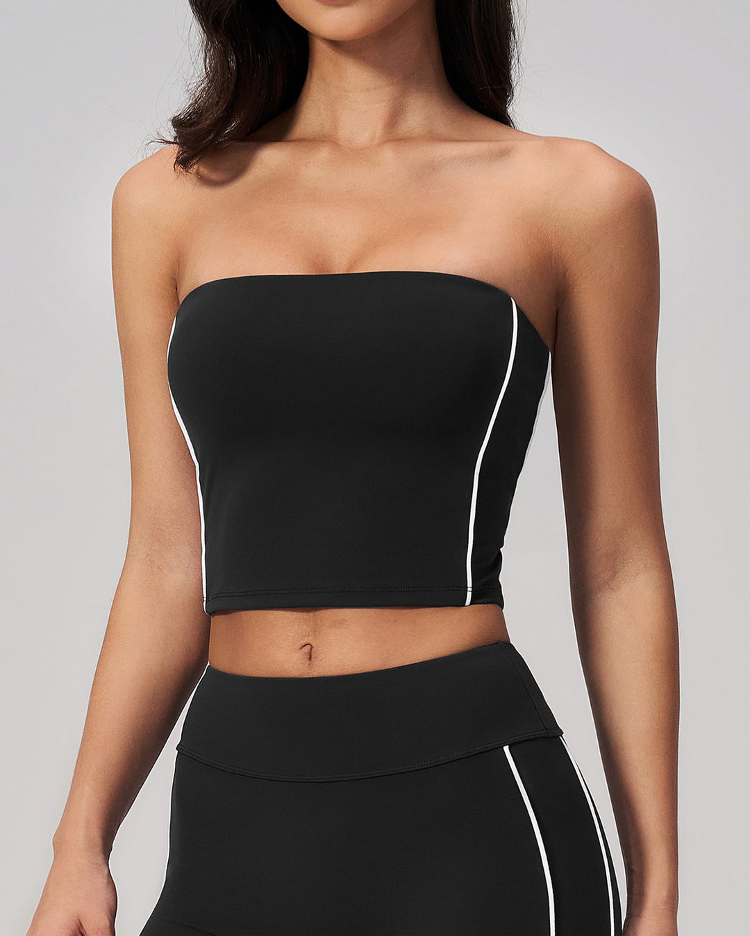 Alora Crop Top - Black White
