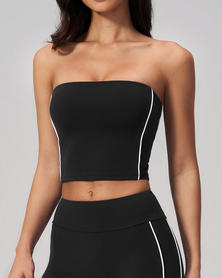 Alora Crop Top - Black White