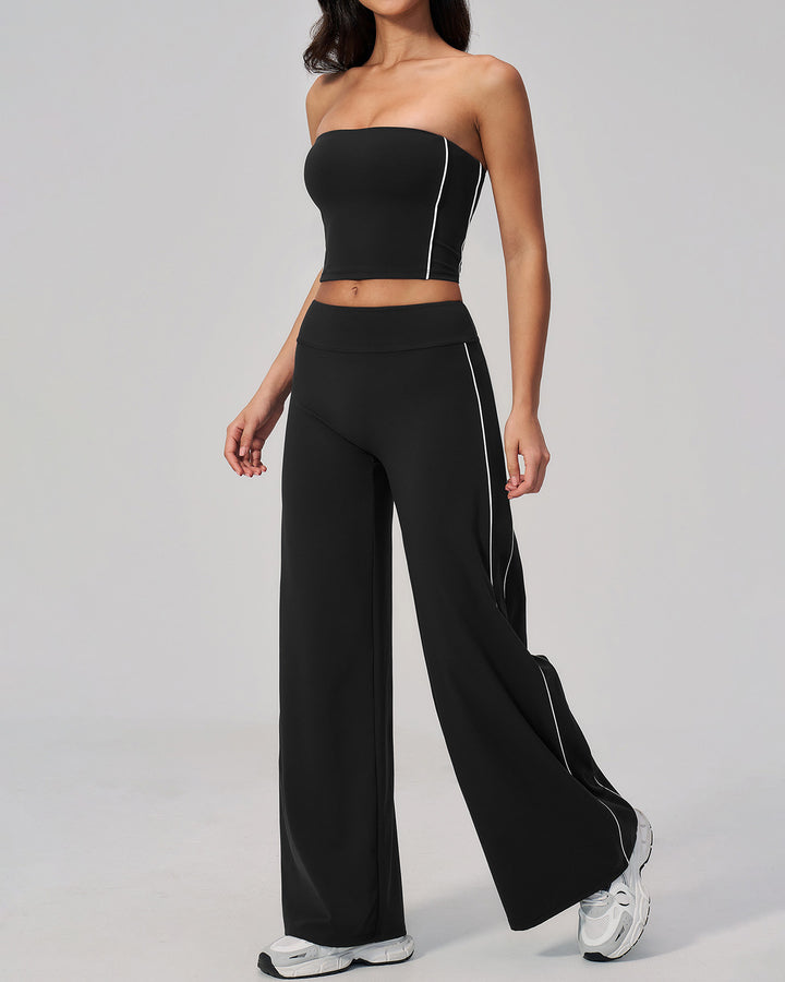 Alora Crop Top - Black White