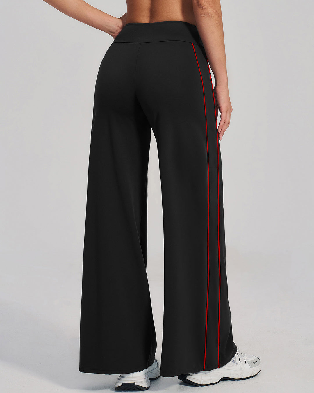 Alora Flare Leggings - Black Red