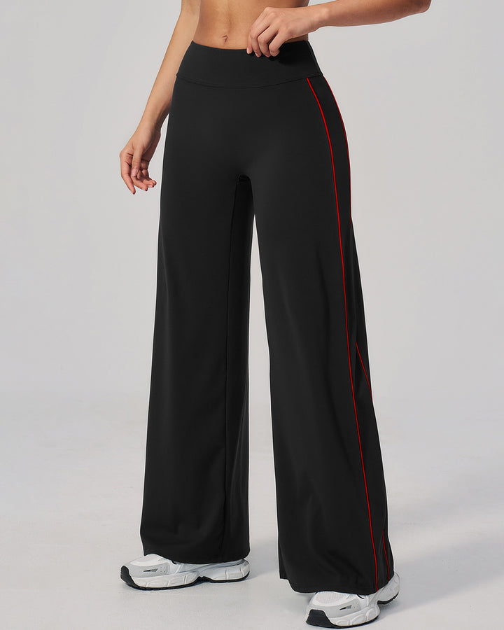Alora Flare Leggings - Black Red