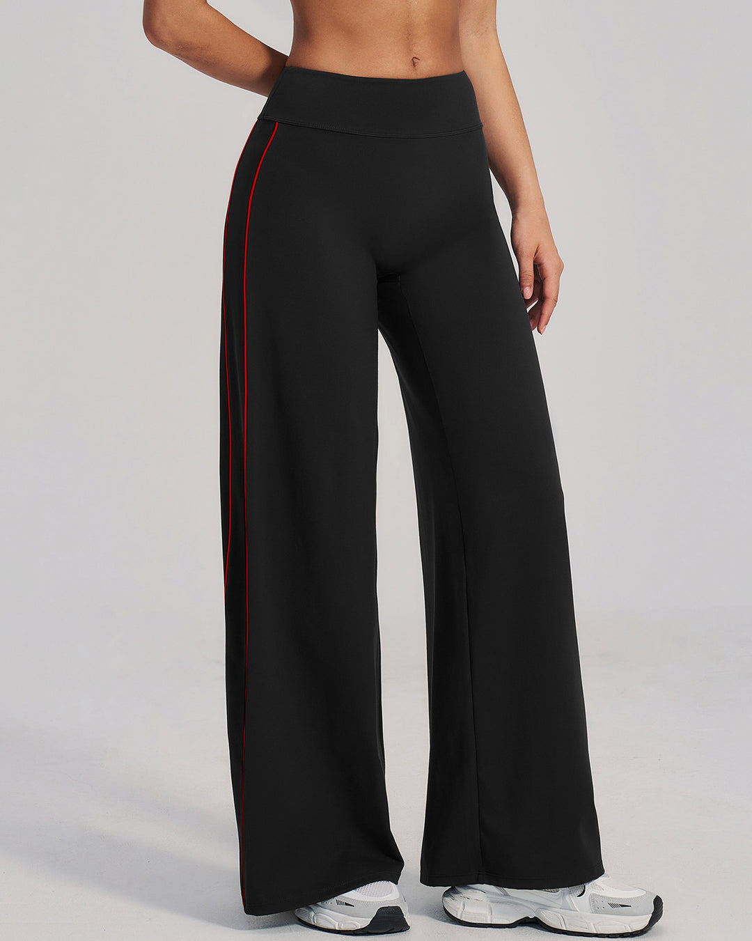 Alora Flare Leggings - Black Red