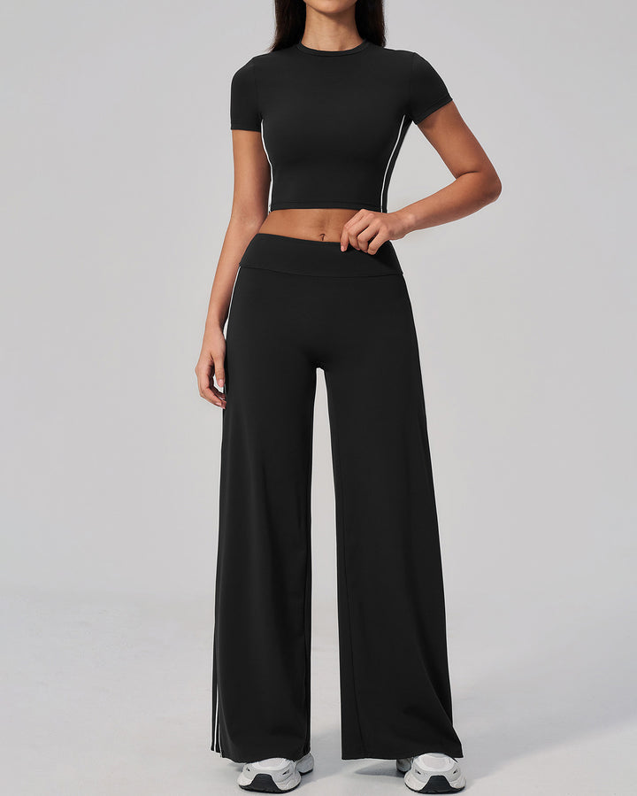 Alora Flare Leggings - Black White