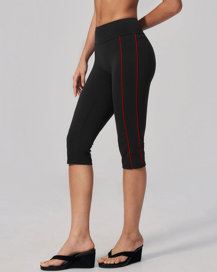 Alora Seamless Capri - Black Red