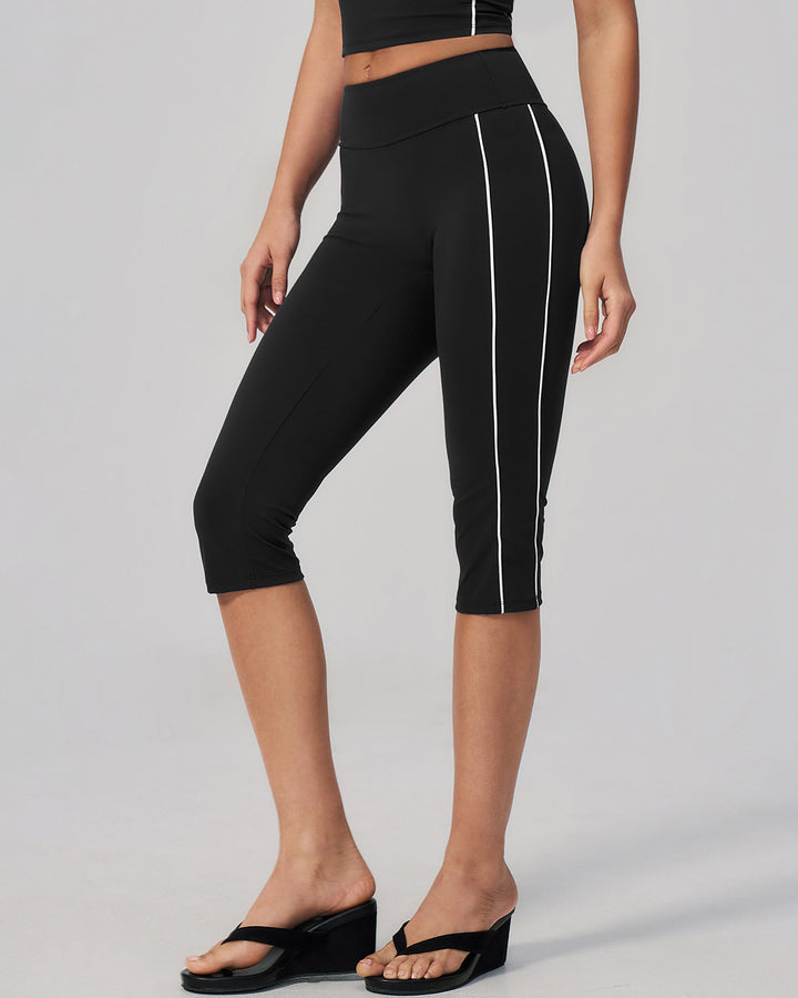 Alora Seamless Capri - Black White