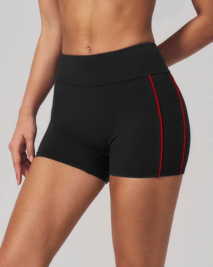 Alora Seamless Shorts - Black Red
