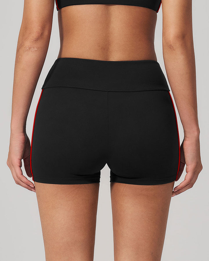 Alora Seamless Shorts - Black Red