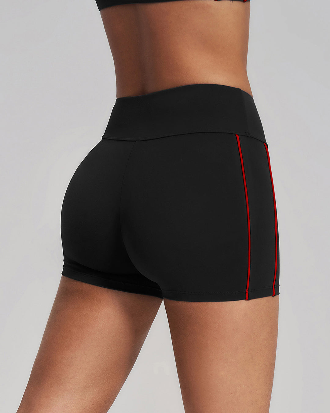 Alora Seamless Shorts - Black Red