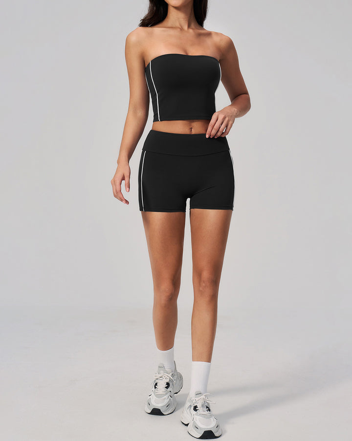 Alora Seamless Shorts - Black White