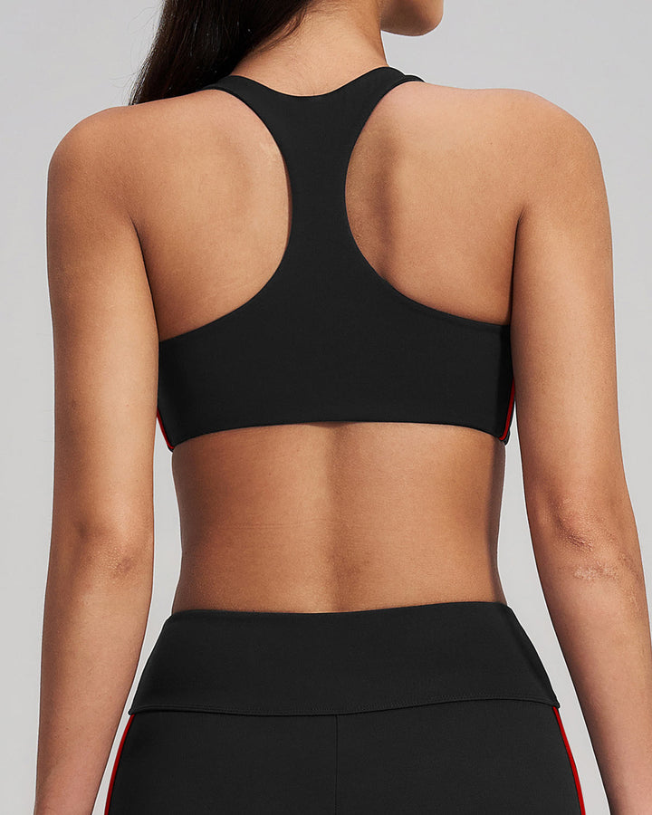Alora Sports Bra - Black Red