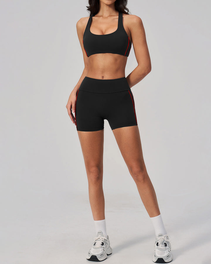 Alora Sports Bra - Black Red