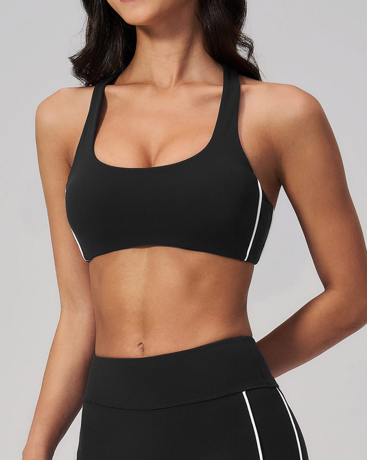 Alora Sports Bra - Black White