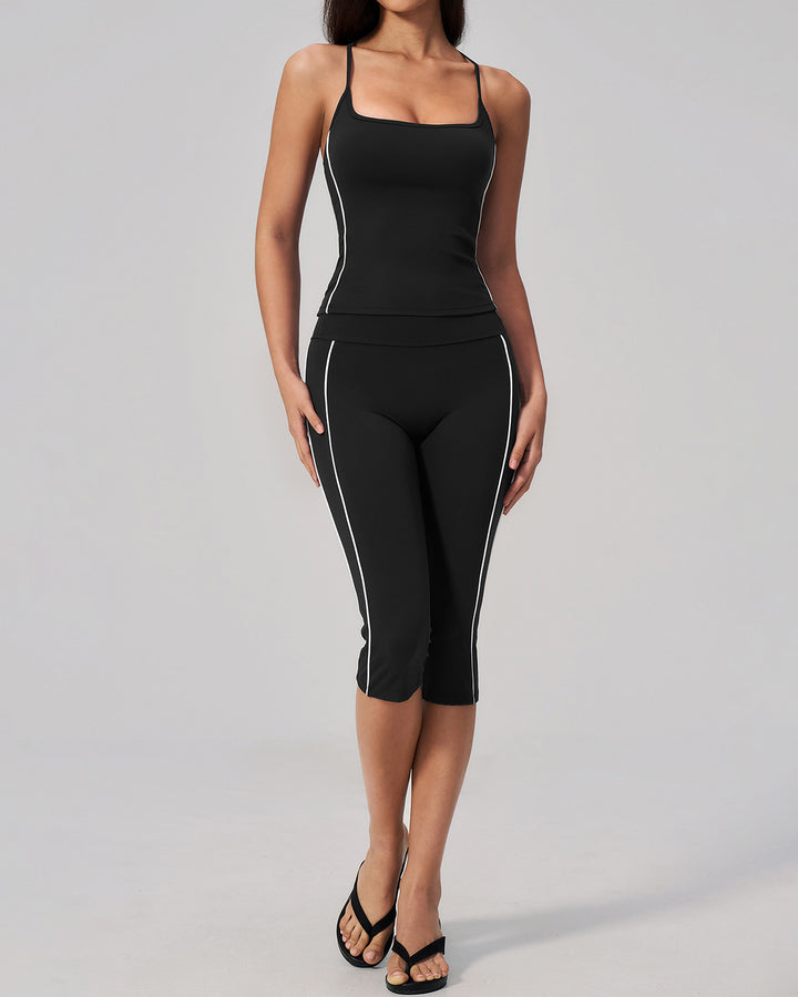 Alora Tank Top - Black White