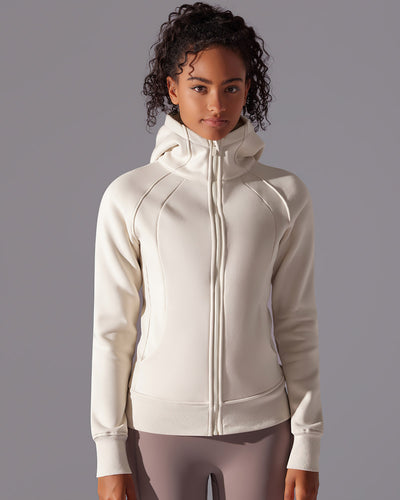 Aria Hooded Jacket - Cream Beige