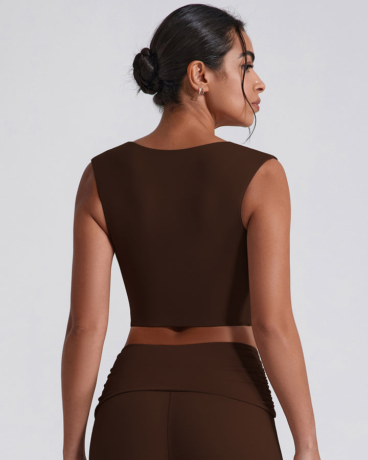 Astrid Crop Top - Brown