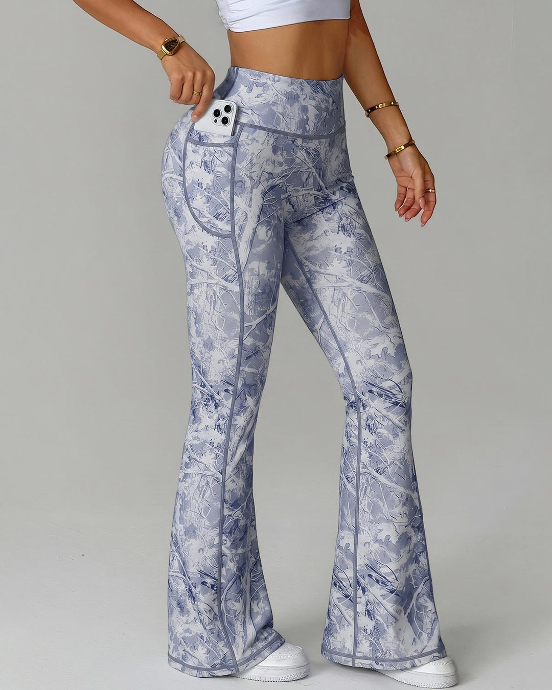 Aveline Flare Leggings - Ice Marble