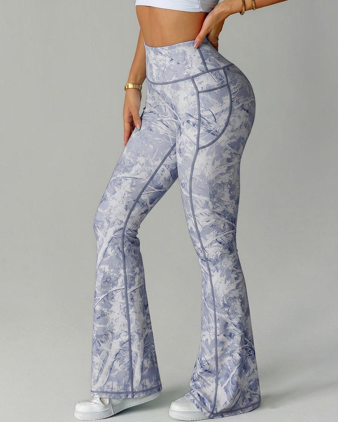 Aveline Flare Leggings - Ice Marble