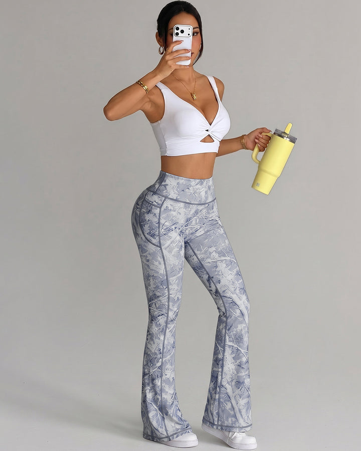Aveline Flare Leggings - Ice Marble
