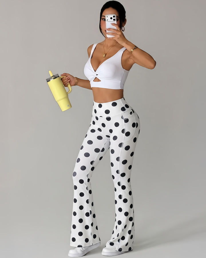Aveline Flare Leggings - Polka Dot
