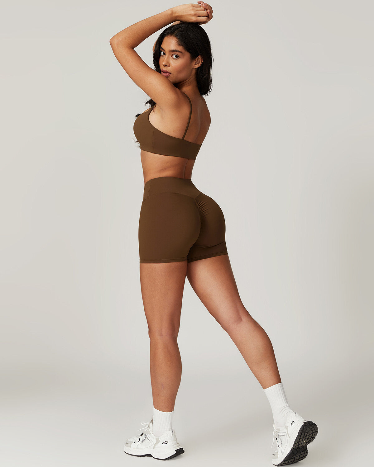 Hazel Scrunch Shorts - Brown