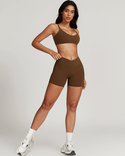 Hazel Scrunch Shorts - Brown