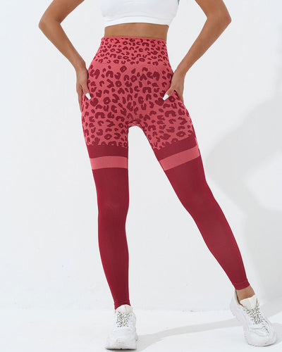 Beatrice Leopard Leggings - Red