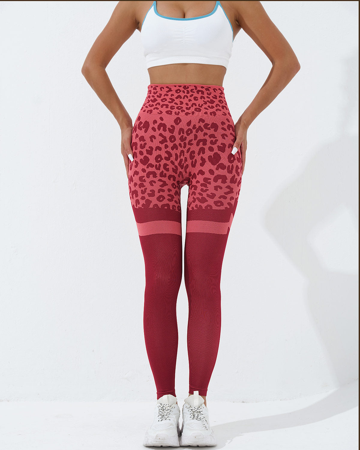 Beatrice Leopard Leggings - Red