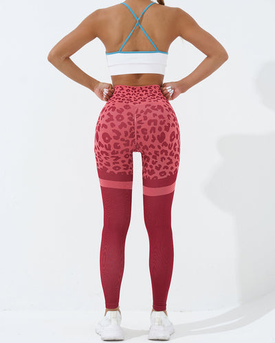 Beatrice Leopard Leggings - Red