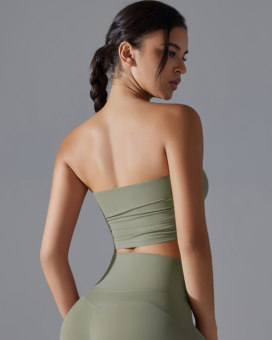 Bianca Ruched Crop Top - Green