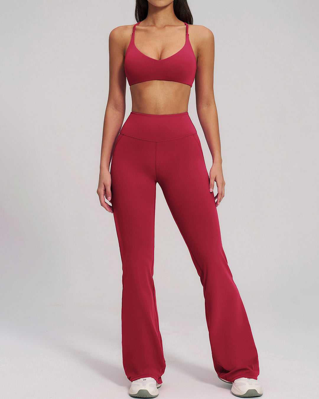 Brinley Flare Leggings - Red