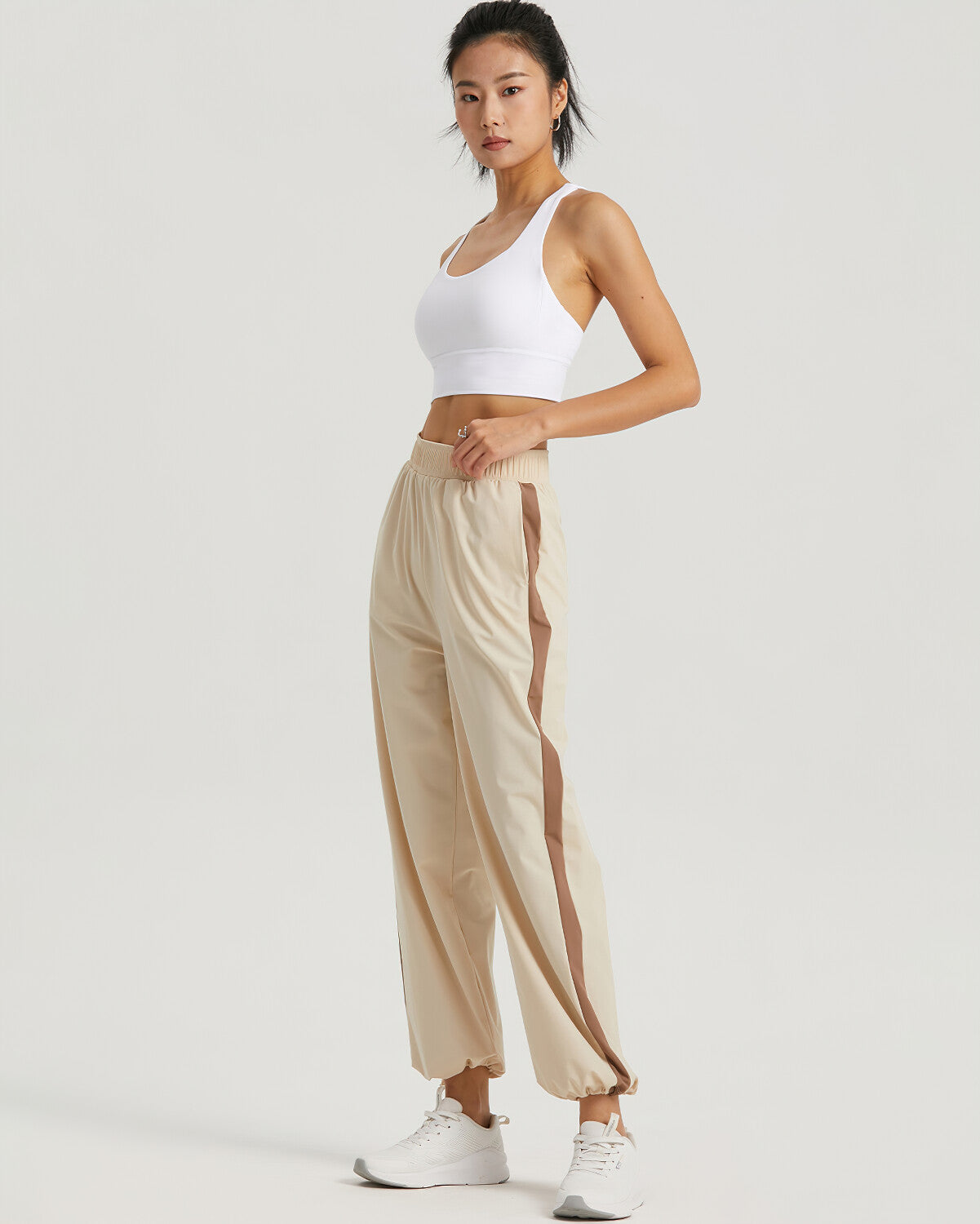 Carly Relaxed Fit Joggers - Beige