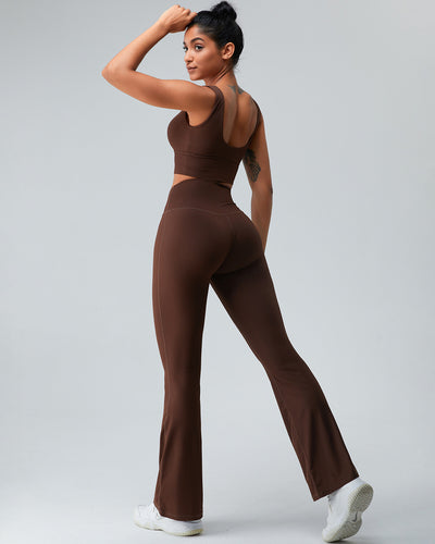 Christina Flare Leggings - Brown