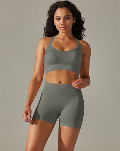 Cleo Crossback Sports Bra - Grey